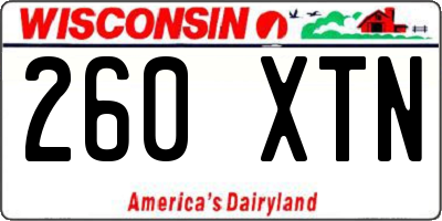 WI license plate 260XTN