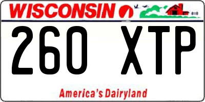 WI license plate 260XTP