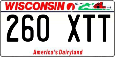 WI license plate 260XTT