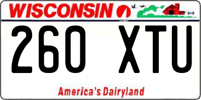WI license plate 260XTU