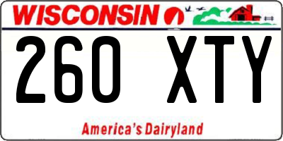 WI license plate 260XTY