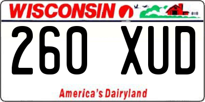 WI license plate 260XUD