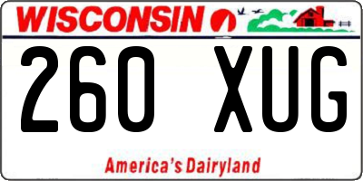 WI license plate 260XUG
