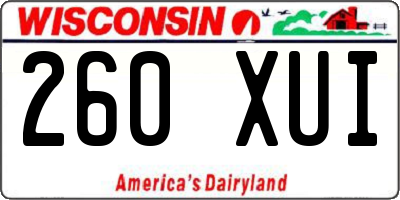 WI license plate 260XUI