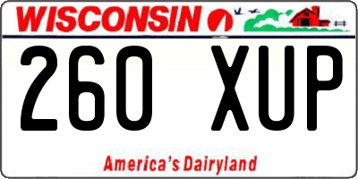 WI license plate 260XUP