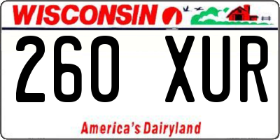 WI license plate 260XUR