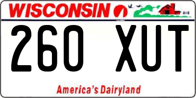 WI license plate 260XUT