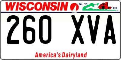 WI license plate 260XVA