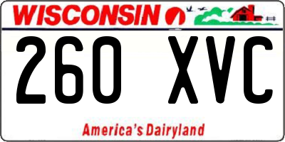 WI license plate 260XVC