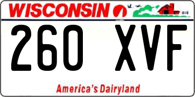WI license plate 260XVF