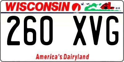 WI license plate 260XVG
