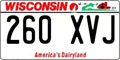 WI license plate 260XVJ