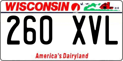 WI license plate 260XVL