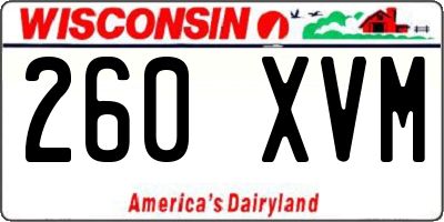 WI license plate 260XVM