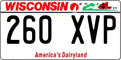 WI license plate 260XVP