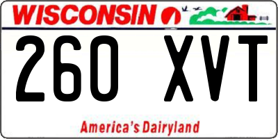 WI license plate 260XVT