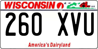 WI license plate 260XVU