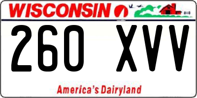 WI license plate 260XVV