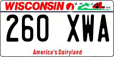 WI license plate 260XWA