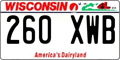 WI license plate 260XWB