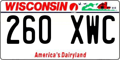 WI license plate 260XWC