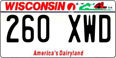 WI license plate 260XWD
