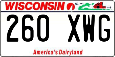 WI license plate 260XWG