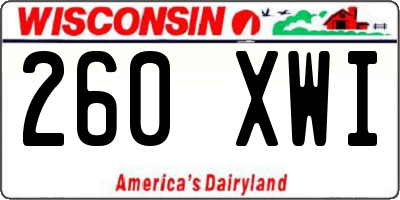 WI license plate 260XWI