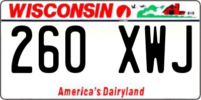 WI license plate 260XWJ