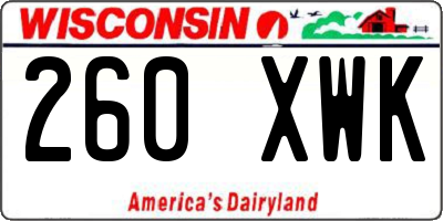 WI license plate 260XWK