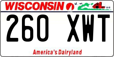 WI license plate 260XWT