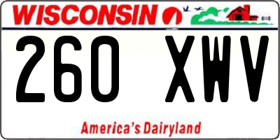 WI license plate 260XWV