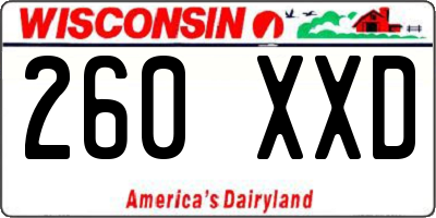 WI license plate 260XXD