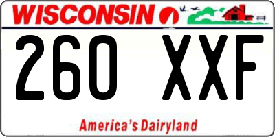 WI license plate 260XXF