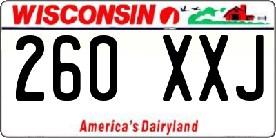 WI license plate 260XXJ