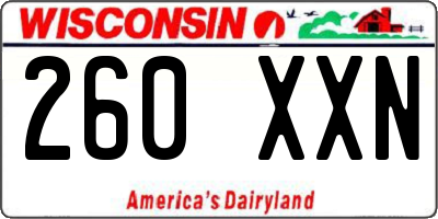 WI license plate 260XXN