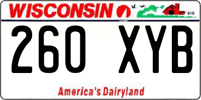 WI license plate 260XYB