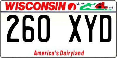 WI license plate 260XYD