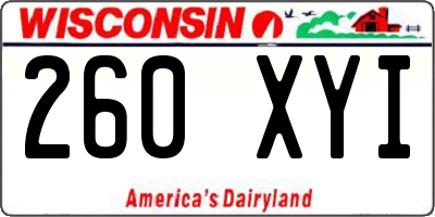 WI license plate 260XYI