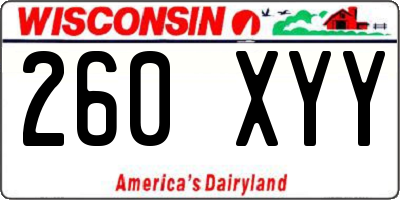 WI license plate 260XYY