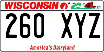 WI license plate 260XYZ