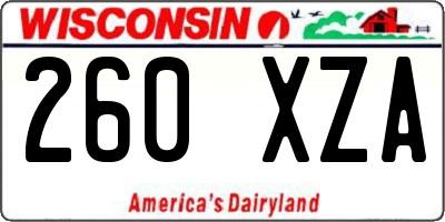 WI license plate 260XZA