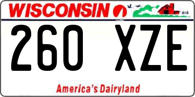 WI license plate 260XZE