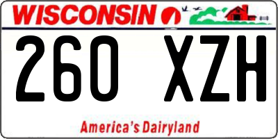 WI license plate 260XZH