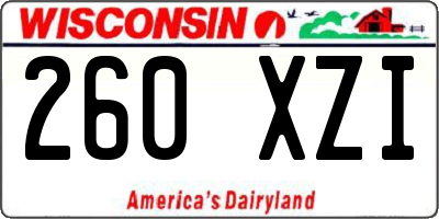 WI license plate 260XZI