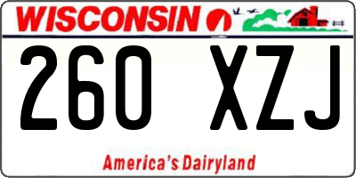 WI license plate 260XZJ