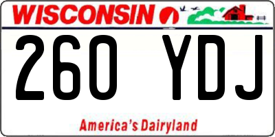 WI license plate 260YDJ