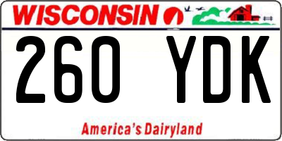 WI license plate 260YDK