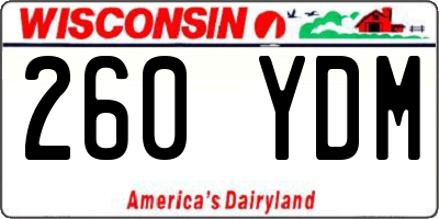 WI license plate 260YDM