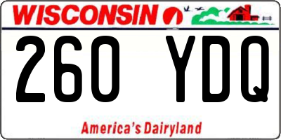 WI license plate 260YDQ